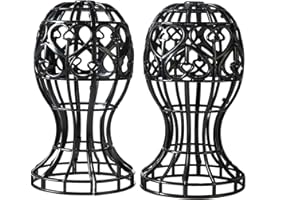 MoyRetty 2 Pack Wig Stand, Plastic Head-Shaped Cutout Design, suitable to hold large Human Hair Pre Plucked wig stand for Long Short Hair, Suitable for use at Home or Salons, and Various Settings (Black)
