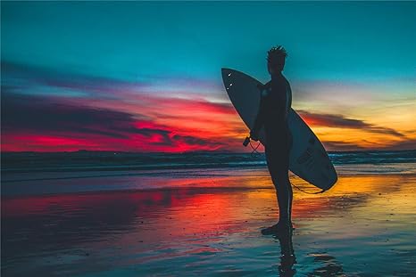 Amazon Co Jp 1000ピース ジグソーパズル 究極パズル 夕方には海辺でサーフィンの男 誕生日プレゼント マインドゲーム 50x75cm ホーム キッチン