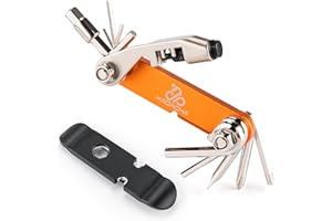 KADACHA Bike Multitool - Bike Chain Tool/Torx/Hex/Screwdriver - Bicycle Multitool Kit Compact and Lightweight Repair Tools for Road and Mountain Bikes (Orange)