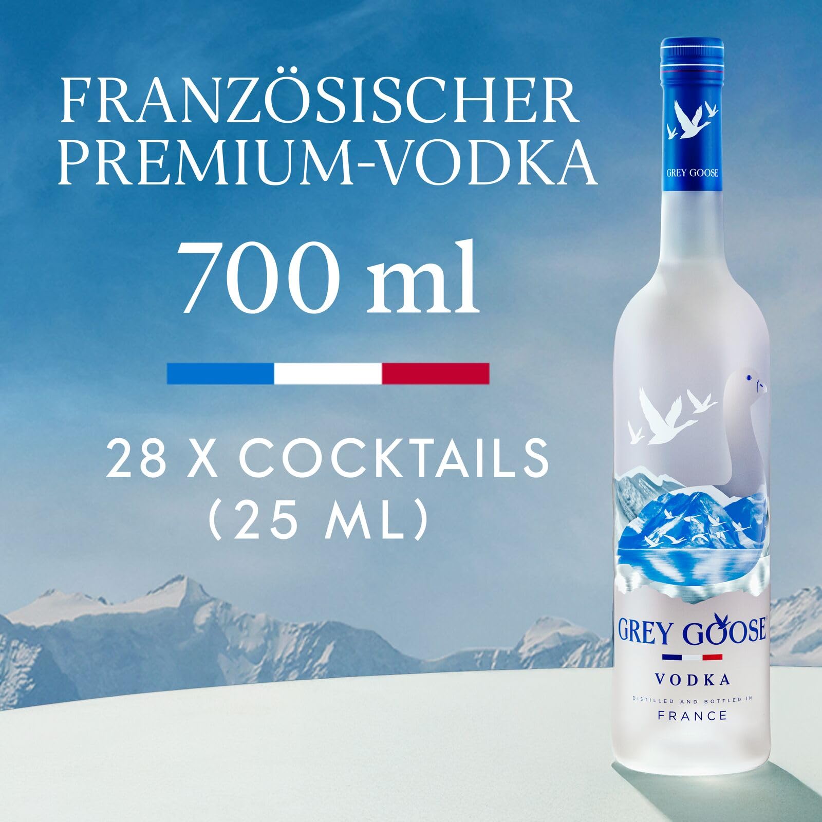 GREY GOOSE Premium-Vodka aus Frankreich, 40% Vol., 70 cl/700 ml, mit 100% französischem Weizen und natürlichem Quellwasser 2
