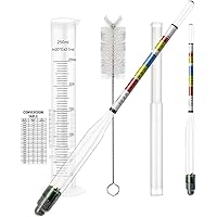 Triple Scale Alcohol Hydrometer(2 pcs)and Test Jar for Home Brew, Wine, Beer, Mead, Cider & Kombucha - Combo Set of…