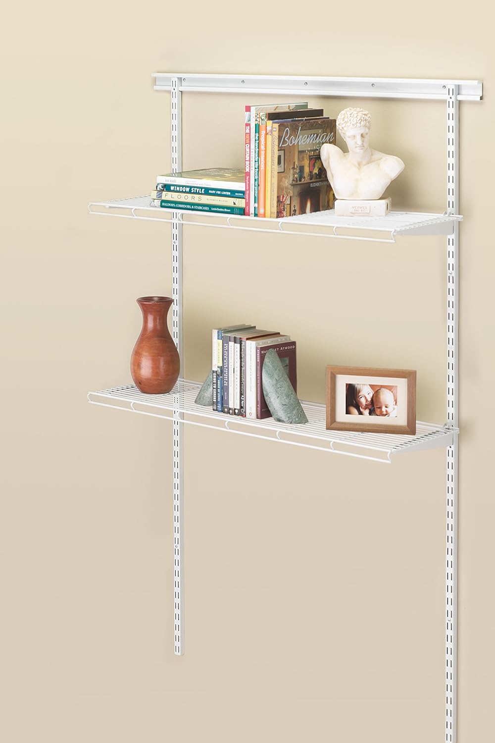 Amazon Com Closetmaid 2283 Shelftrack Book Shelf Kit 36 Inches White Furniture Decor