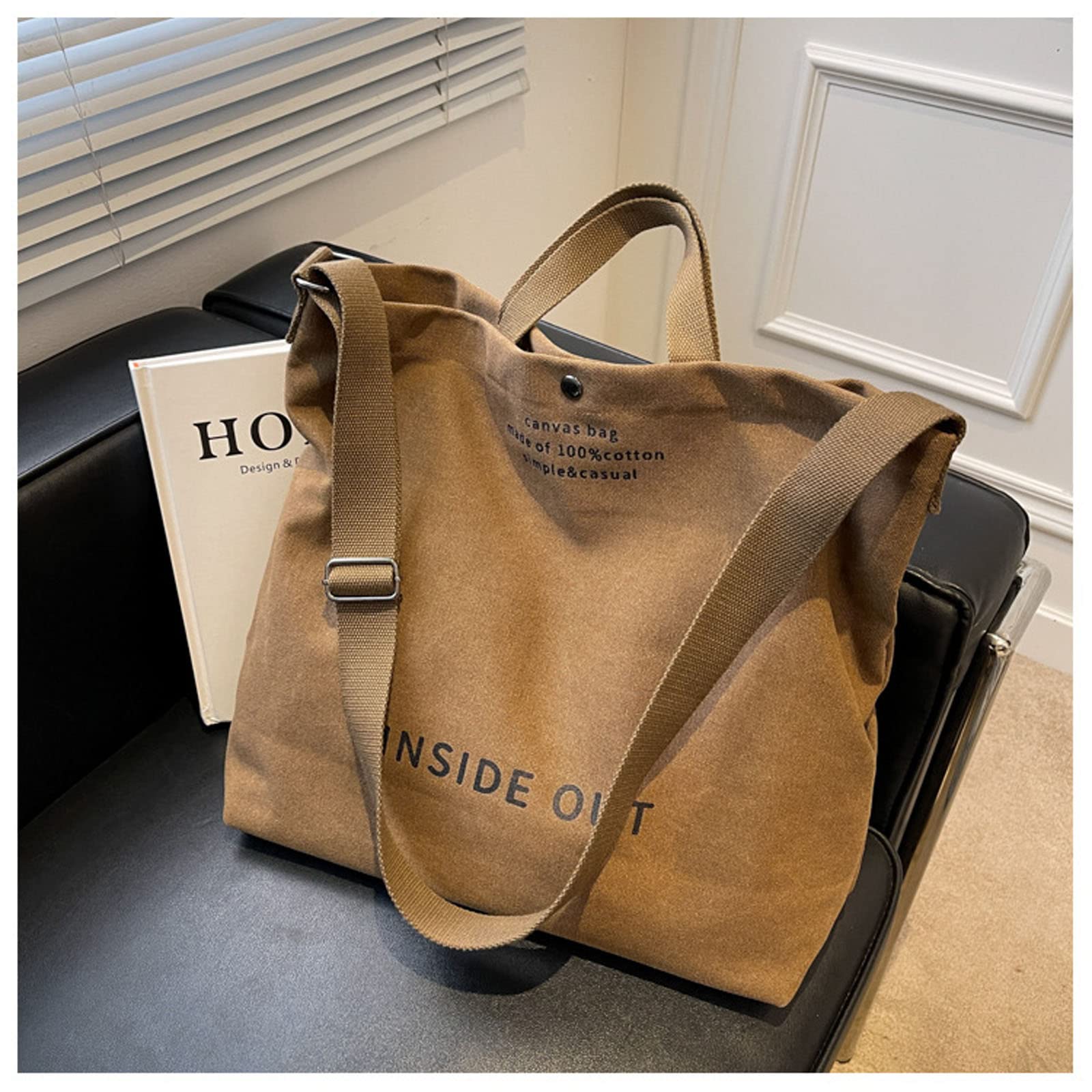 UICIOP Women Canvas Tote Handbags Casual Shoulder Work Bag Crossbody Top Handle Bag Cross-body Handbags