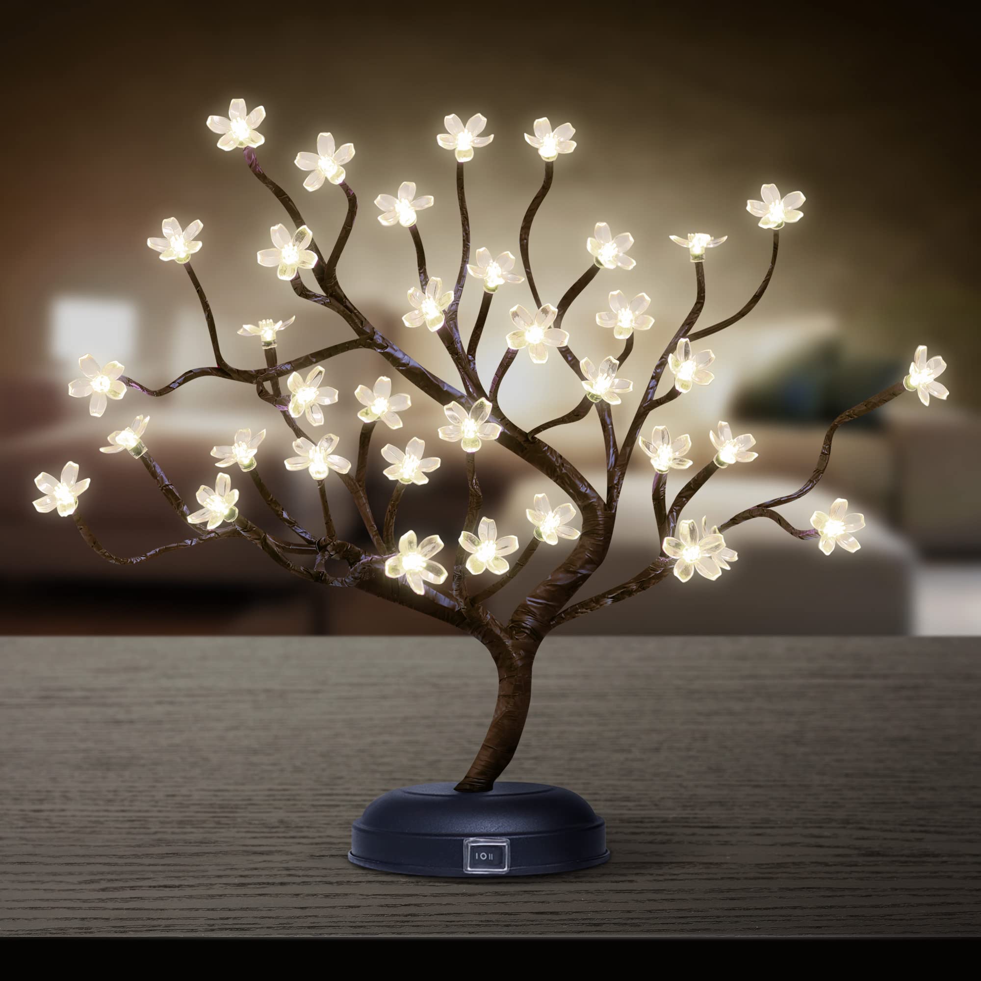 Lighted Cherry Blossom Tree Lamp 18IN Tree Lights with 36 LED, Japanese ...