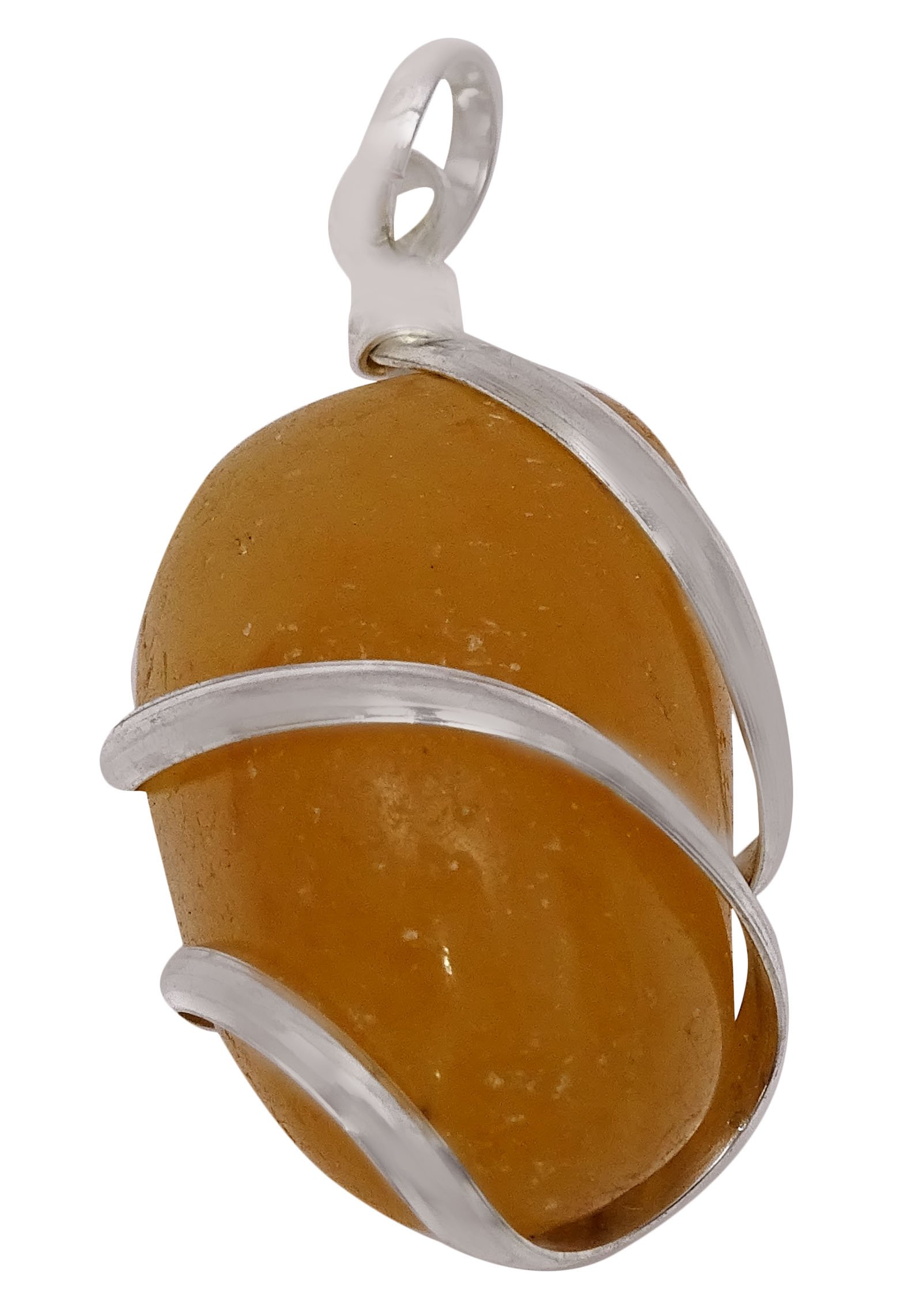 Harmonize Honey Amber Stone Wire Wrapped Reiki Healing Gemstone Pendant Jewellery Spiritual
