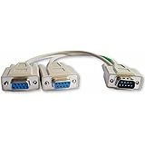 Your Cable Store 1 Foot DB9 9 Pin Serial Port Y Cable 1 Male / 2 Female RS232