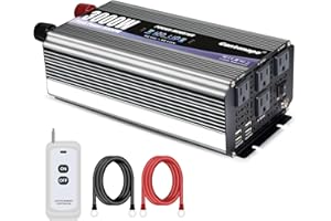 Cantonape 3000W Power Inverter 12V to 110V/120V DC to AC with LCD Display, Remote Controller and 4 x AC Outlets Car Adapter for Car Truck Boat RV Off Grid Solar System