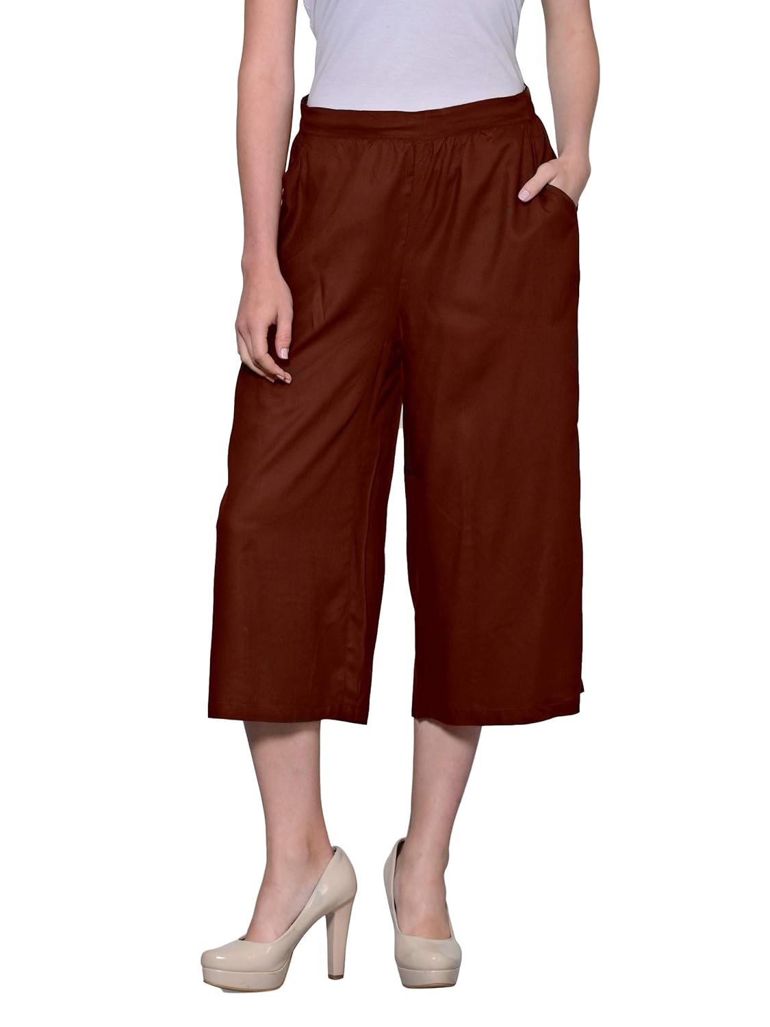 Buy PATRORNA Womens Relaxed Flowy Fit Maternity Capri Pant at Amazon.in