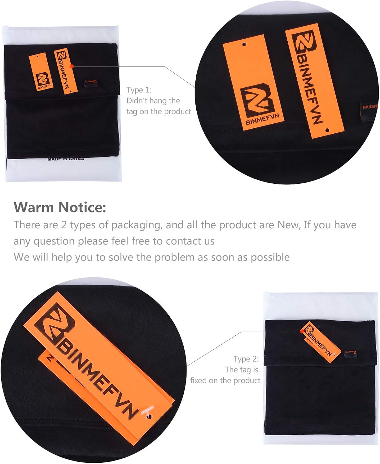 B BINMEFVN Polar Fleece Neck Warmer - Windproof Winter Neck Gaiter Cold Weather Face Mask for Men Women - 1 or 2 Pack: Clothing