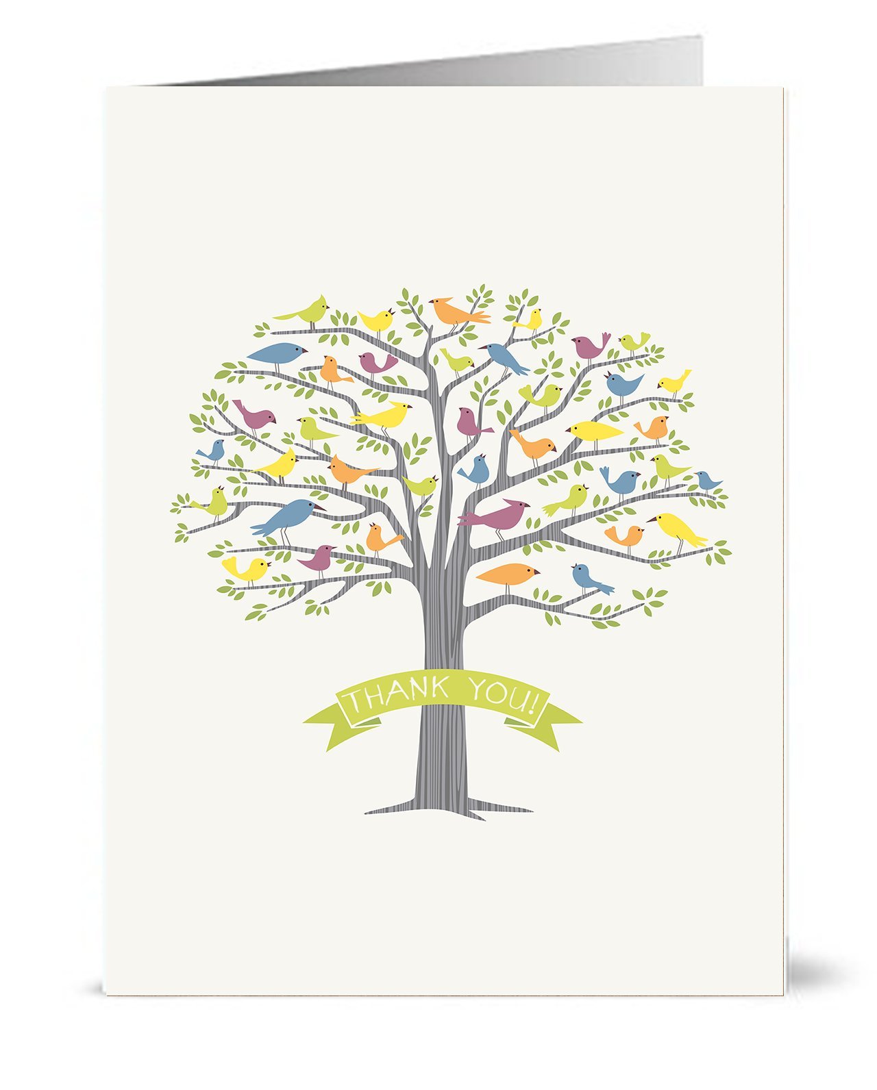 Recycled Thank You Cards - 10 Folding Thank You Cards with Matching Green Recycled Envelopes