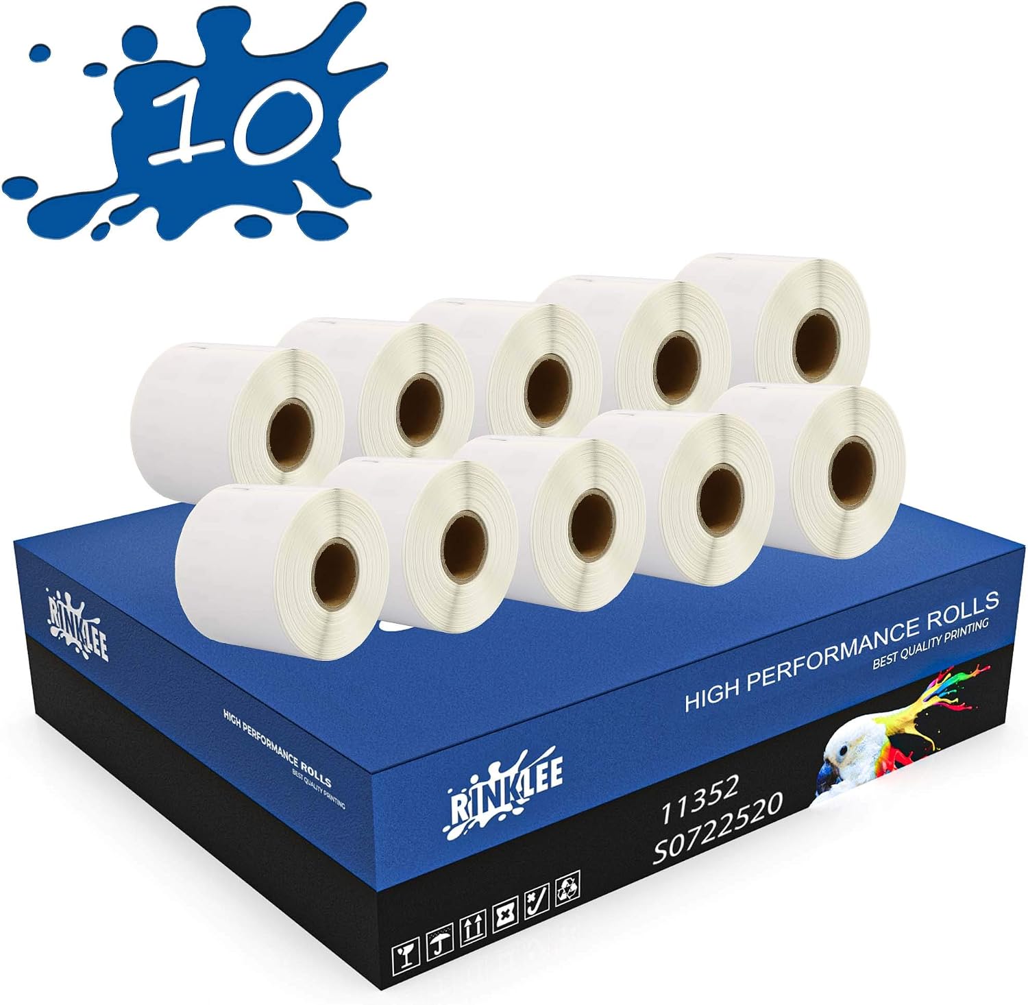 RINKLEE 11352 S0722520 Label Rolls Compatible with DYMO 4XL 450 400 330 320 310 Duo/Turbo/Twin Turbo Seiko SLP 450 430 420 410 400 200 100