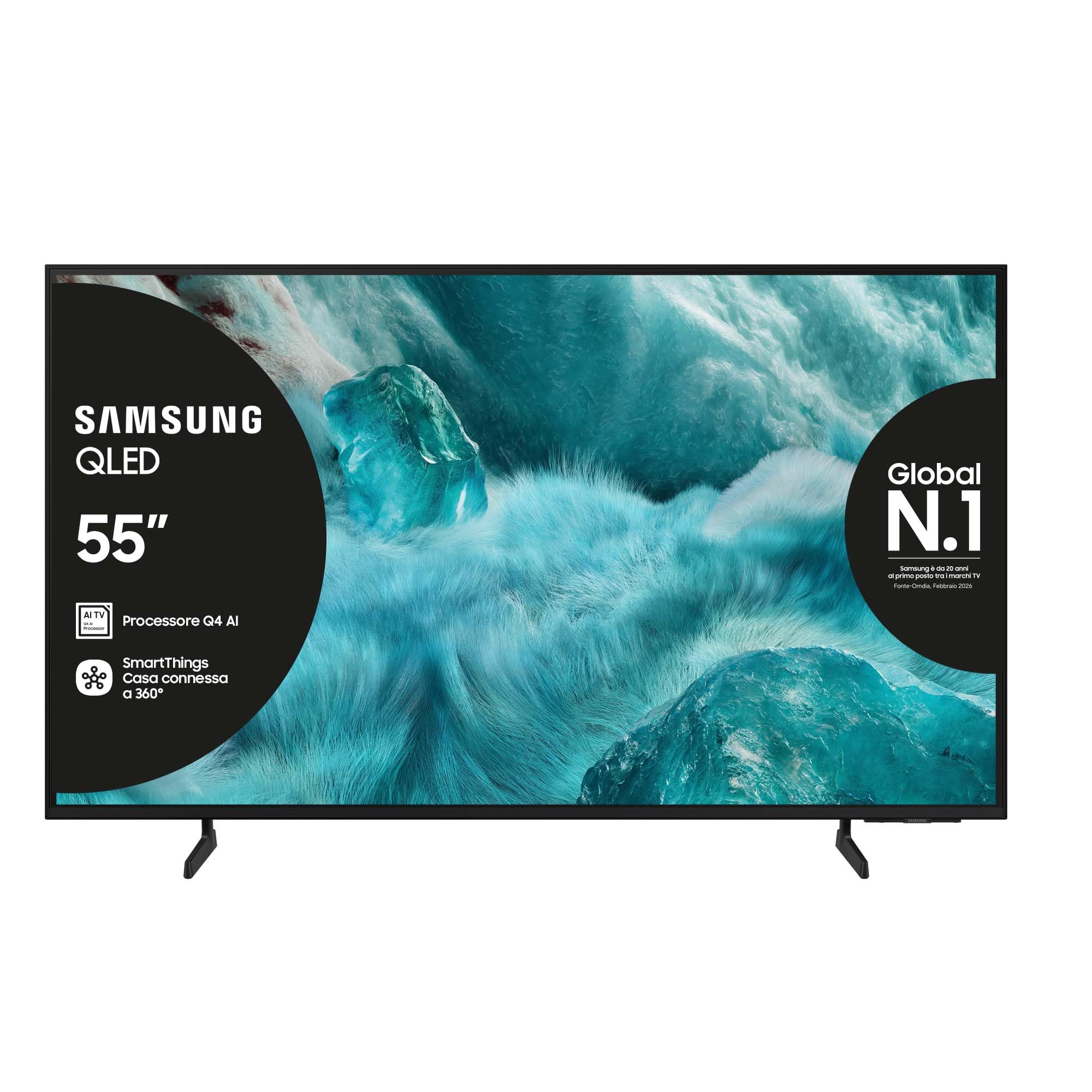 Samsung Smart TV 55'' QE55Q7F5AUXZT QLED 4K, Q4 AI Processor, 4K Upscaling, OTS Lite, Slim Look Design, 2025
