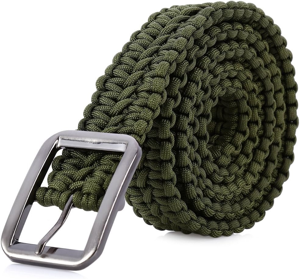 Stylrtop Tactical Waist Belt Survival Woven Belt for Camping, Hunting, Hiking, and Other Outdoor Activities(Length: 1.2 Meters Can be Unraveled into a 28 Meters Parachute Cord,Pulling Force:550lbs