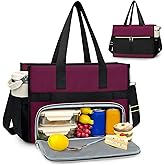 Insulated Lunch Bag for Women, 15.6" Laptop Tote with Leakproof Cooler Compartment for Nurse Teacher Work Office and Outdoor