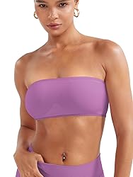 YEOREO Women Strapless Bandeau Sports Bra Padded