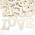 AOCEAN 10 Inch White Big Wood Letters, Unfinished Wooden Letters For Wall Decor, Standing Letters Slices Sign Board Decoration, Craft Home Party Projects (E