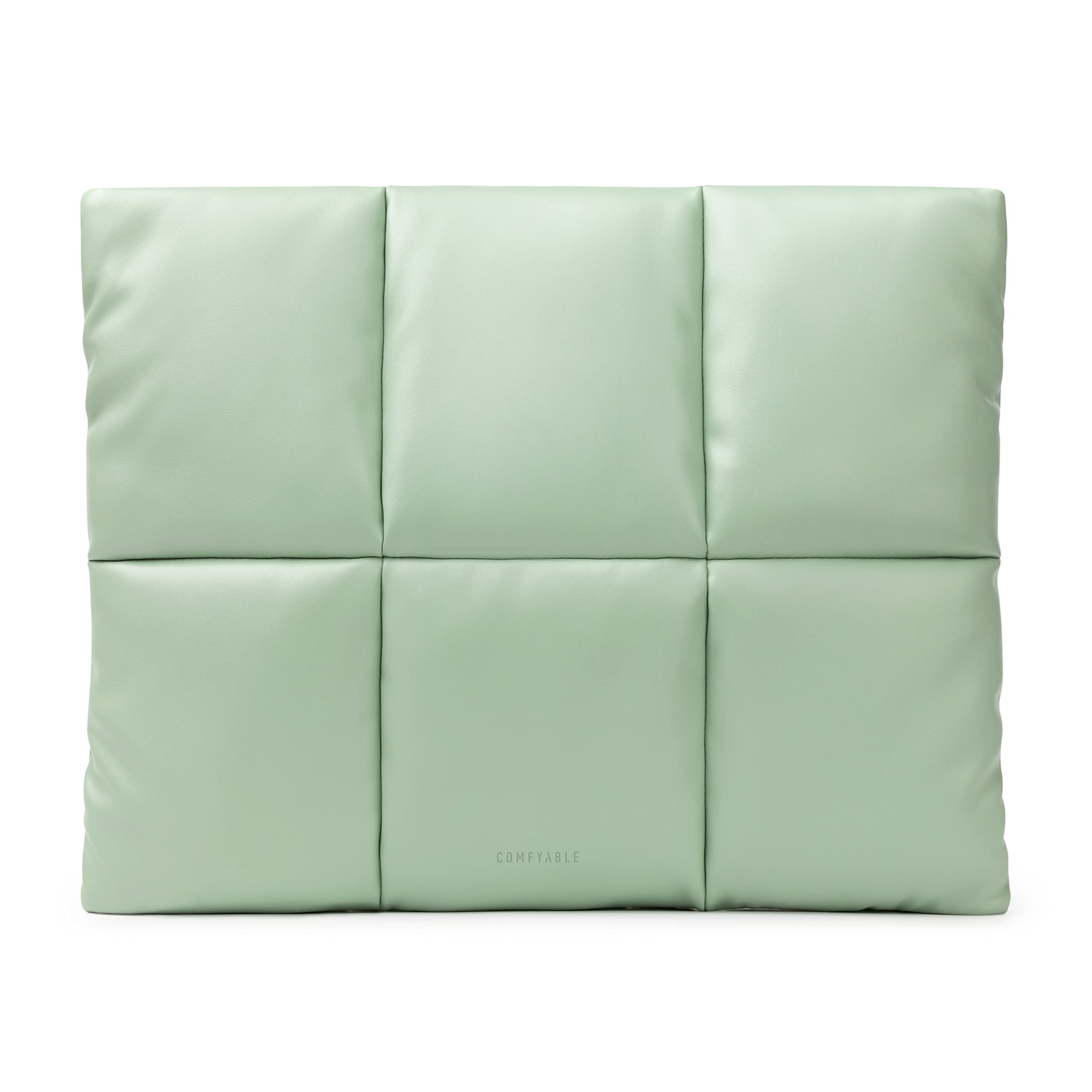 Comfyable Puffy Laptop Sleeve 13 Inch 14 Inch, Puffer Laptop Carrying Case for Women, Pillow Case Compatible for MacBook Air M3 M2 M1, MacBook Pro 13 Inch 14 Inch M3 M2, PU Leather Bag Cover Case