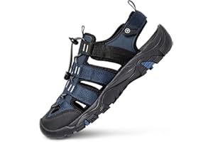 atika Men's Outdoor Hiking Sandals, Closed Toe Athletic Sport Sandals, Lightweight Trail Walking Sandals, Summer Water Shoes