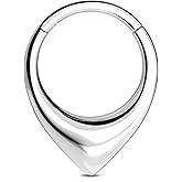 Melighting 16G Septum Ring Stainless Steel 316L Daith Piercing Jewelry 8/10 mm Helix Stud Septum Clicker for Women