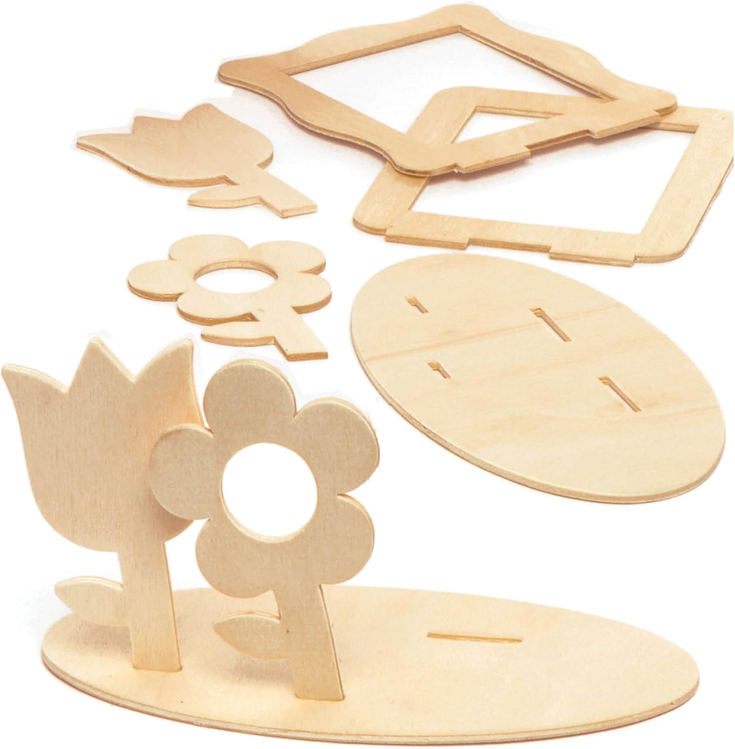 Baker Ross AW356 Wooden Flower Garden Photo Frame Kits (Pack of 4) For Kids to Decorate and Display for Mothers Day - Image 5