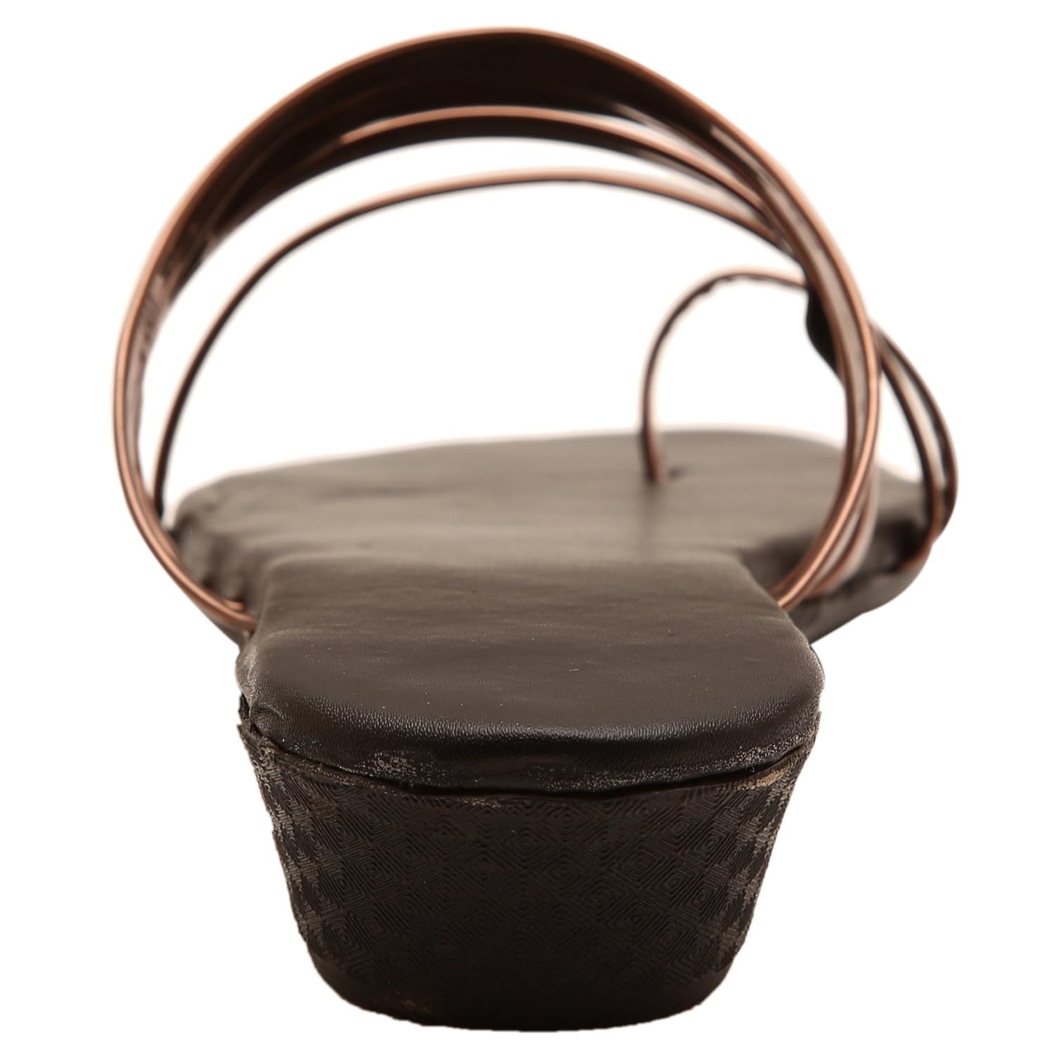 rgk's women & girls designer flat black golden/silver multi strap sandals