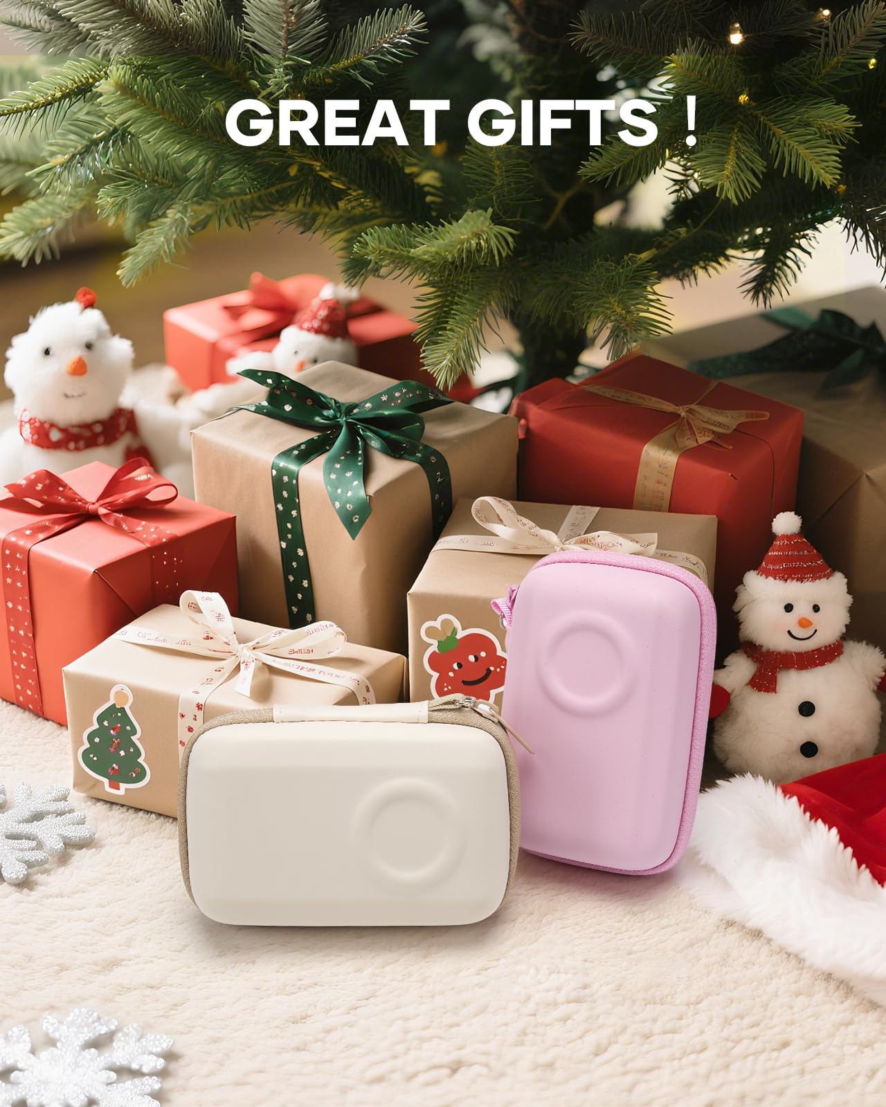 SQERO Digital Camera Case for KODAK PIXPRO FZ45 FZ55 & CAMKORY 1080P - Compact Travel Bag with 3 SD Card Slots,Small Lightweight Pouch, Cute Gifts for Adults Kids