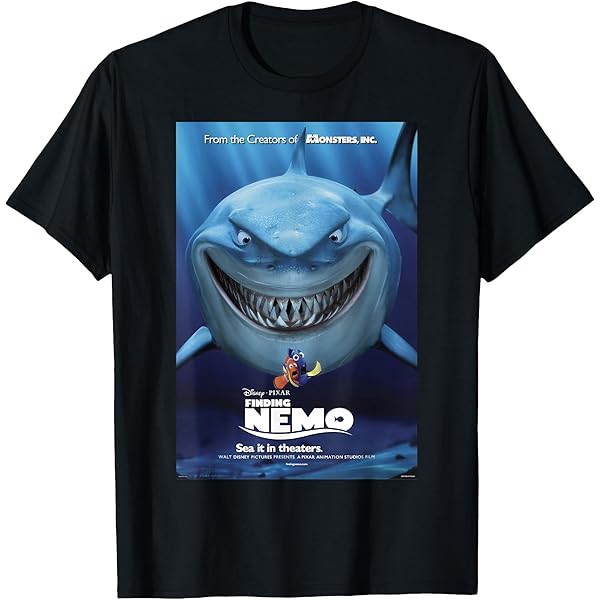 Amazon.com: Disney Pixar Finding Nemo Bruce Poster T-Shirt