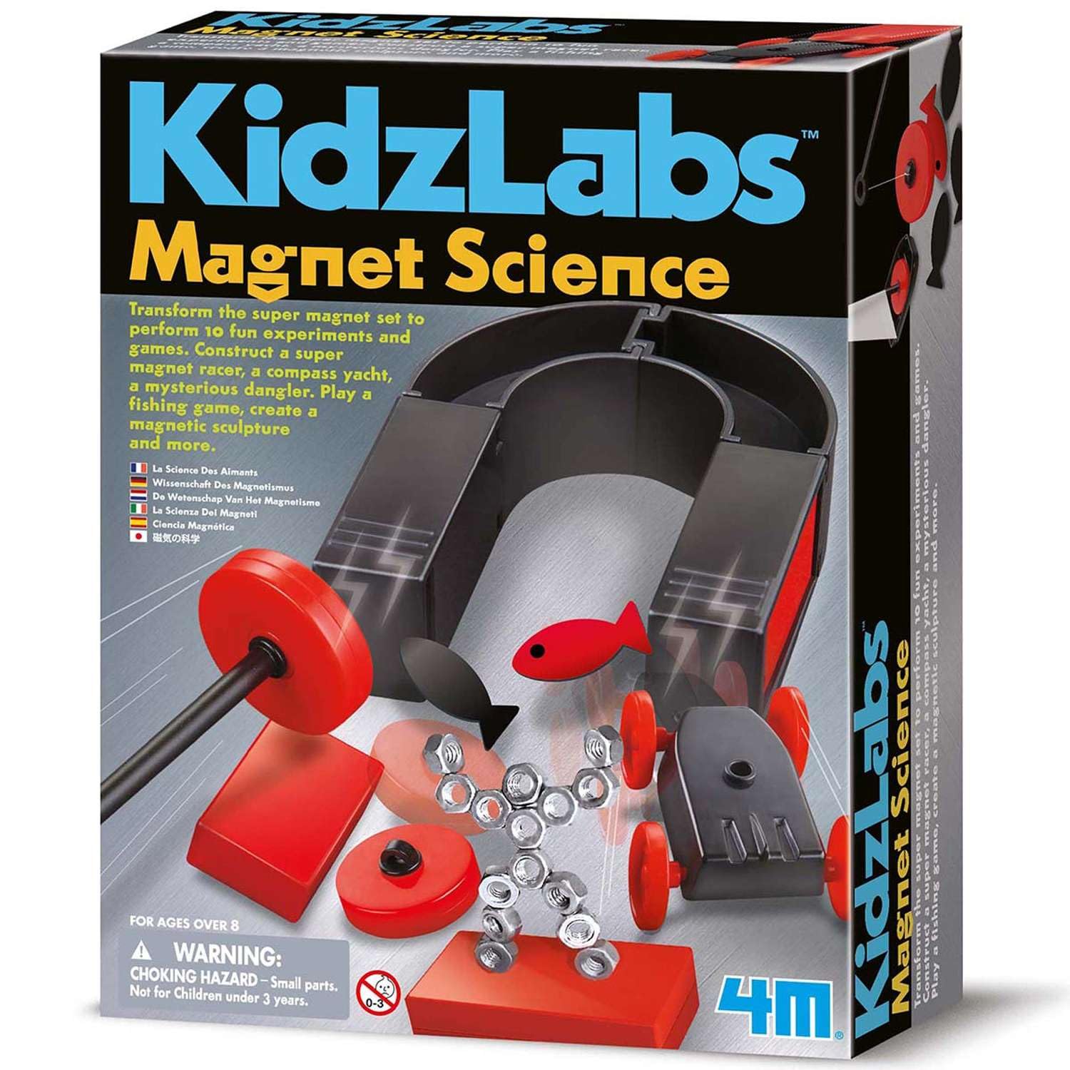 4M Kidz Labs Magnet Science, Red and Black
