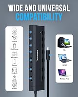 SABRENT 7-Port Powered USB Hub HB-3A4C with PD 48W Docking Station view 5