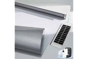 ILOT QUEYRIES Motorized Blinds with Remote, Smart Blinds with Solar Panel, Thermal Blackout Electric Shades, Automatic Shades for Windows Compatible with Alexa, White-36 x72