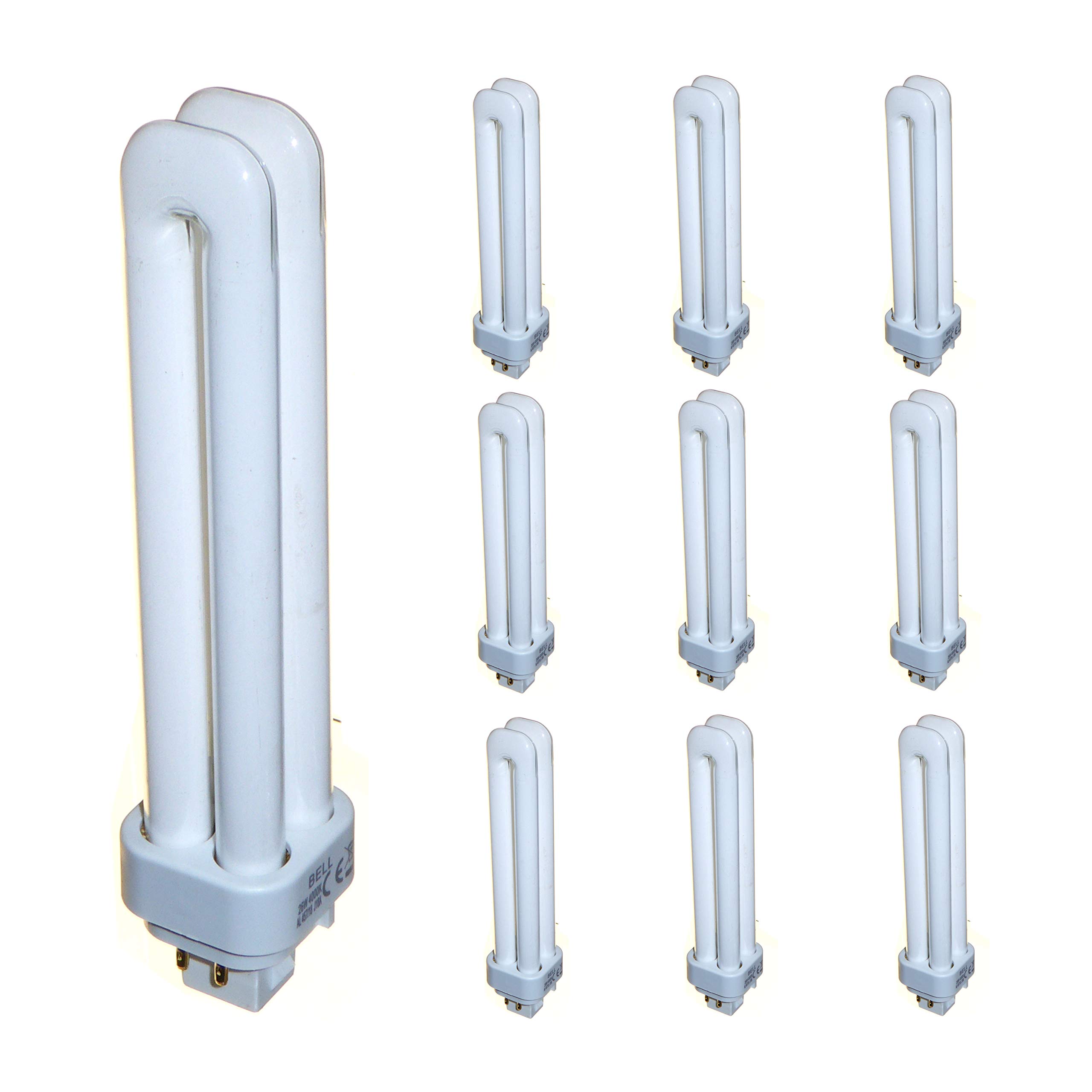 10x 26 Watt Energy Saving CFL Lamp 4 pin 26W Cool White 840 G24q-3 Double Turn 1716 Lumens
