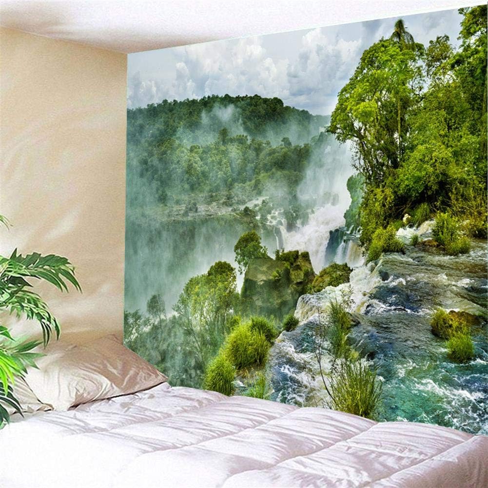 LXYCLOVER Virgin Forest Tapestry Green Tree in Misty Forest Tapestry Wall Hanging Nature Scenery Wall Tapestry Decor for Living Room Bedroom,X,80"ร60"