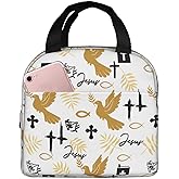 Jesus Cross Insulated Lunch Box Reusable Lunch Bag, Cooler Lunch Tote Bag for Women Men Picnic Office Work