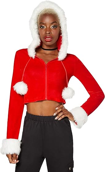 cropped fur hoodie