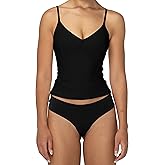 Sunzel Womens Tops Sexy V Neck Camisole with Spaghetti Straps Double Lined Trendy Basic Tank for Fall Going Out