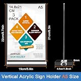 ROSSHINE A5 Menu Holders 3 Pack Double Sided Acrylic Sign Holder view 2