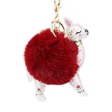 REAL SIC Alpaca/Llama Pom Pom Keychain - Faux Fur