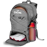 Spalding Basketball Backpack Sports Bag | Large Black Backpack with Shoe and Ball Compartment | Gifts for Basketball Players