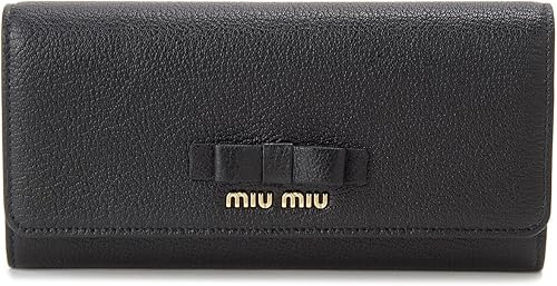 Amazon ミュウミュウ Miu Miu 長財布 5mh109 3r7 F0002 本革 リボン 財布 ブラック レディース 並行輸入品 財布