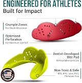 SISU Aero Neon Flash Ultra Slim Mouth Guard Medium 5'6' tall view 6