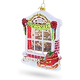 Winter Wonderland Toy House Blown Glass Christmas Ornament