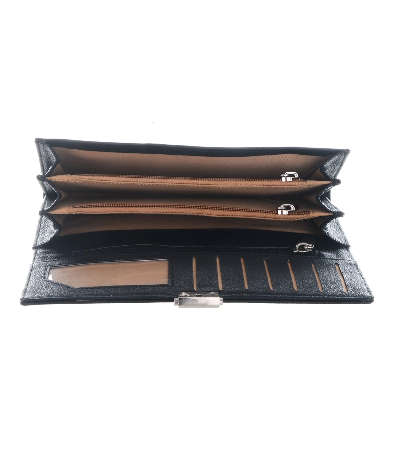 markques diana leather clutch purse for women and girls (dia-3301) (black)