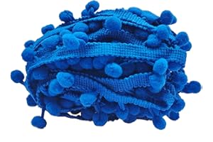 MONIDOOR Pom Pom Trim 6 Yards 15mm Ball Fringe Trim for Sewing Accessory Decoration DIY Crafts(Royal Blue, 2312)
