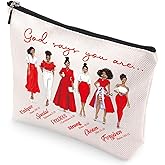 VeloKomo Sorority Gifts Makeup Bag - Personalized Red Cosmetic Bags Portable Zipper Toiletry Pouch Resistant Make Up Organizer Travel Essentials Christmas Birthday Gift for Women Girls Mom Daughter