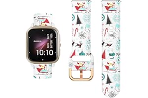 ViCRiOR Christmas Watch Bands Compatible with Gatmin Vivoactive 6/5/3/Venu SQ, Quick Release Soft Silicone Fadeless Pattern Printed Replacement Band for Gatmin Venu sq 2 / sq 2 Music