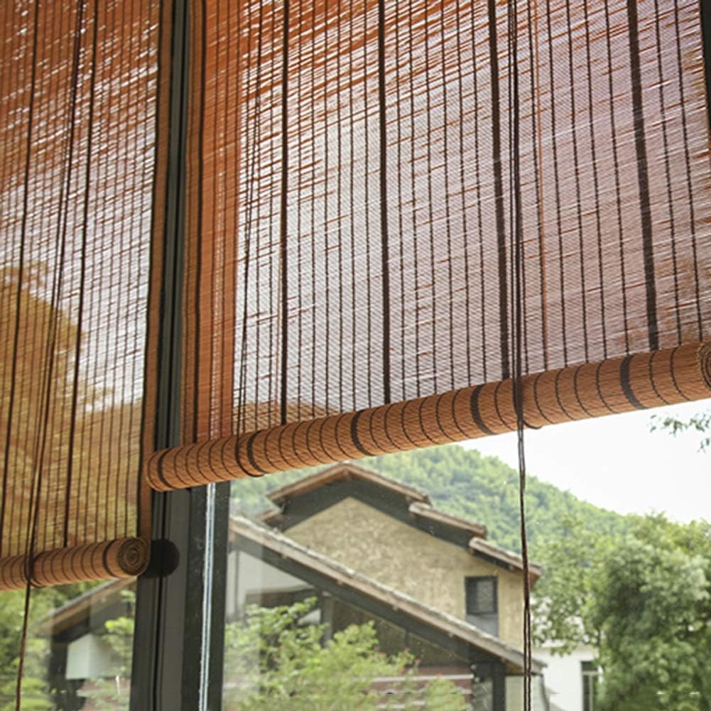Voxloud Com Ameublement Et Decoration Stores Marron Stores A Rouleau Filtrant La Lumiere Pour Terrasse De Patio Exterieur Isolation Thermique Etanche Size 45 60cm Store Jour Nuit Store Occultant Stores Occultants De Style