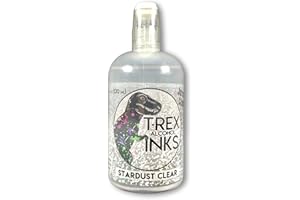 T-REX ALCOHOL INKS Stardust Clear Shimmer Blender for Alcohol Ink Art - Blends, Thins & Mixes - Includes Applicator Tip - Huge 4oz Bottle