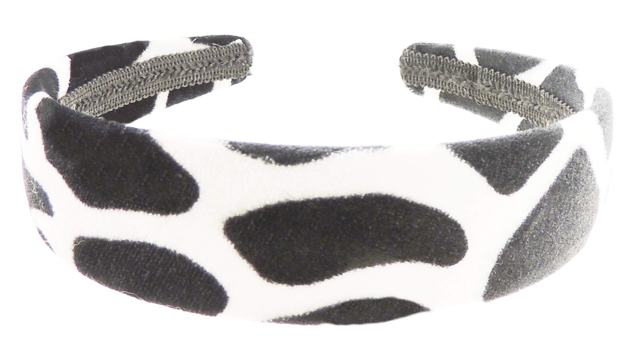 SMALL HEAD Womens Girls Velvet Fabric Winter Accessory Wedding Guest Headpiece Formal Dance Christmas Party Birthday Headband Hair Hoop Alice Band (White Giraffe)