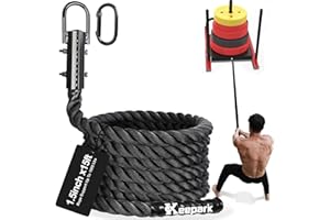 Weight Workout Sled Pulling Rope - 1.5 Inch Dia.15FT 20FT 30FT 40FT Length Heavy Duty Workout Rope for Weight Sled, Tire Drag