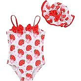 YOUNGER TREE Toddler Baby Girl Swimsuit Infant One Piece Bathing Suits with Hat Newborn Summer Beach Swimwear